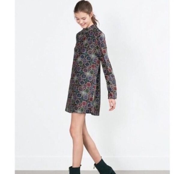 Zara Trafaluc geometric mock Dress Small - Picture 1 of 10